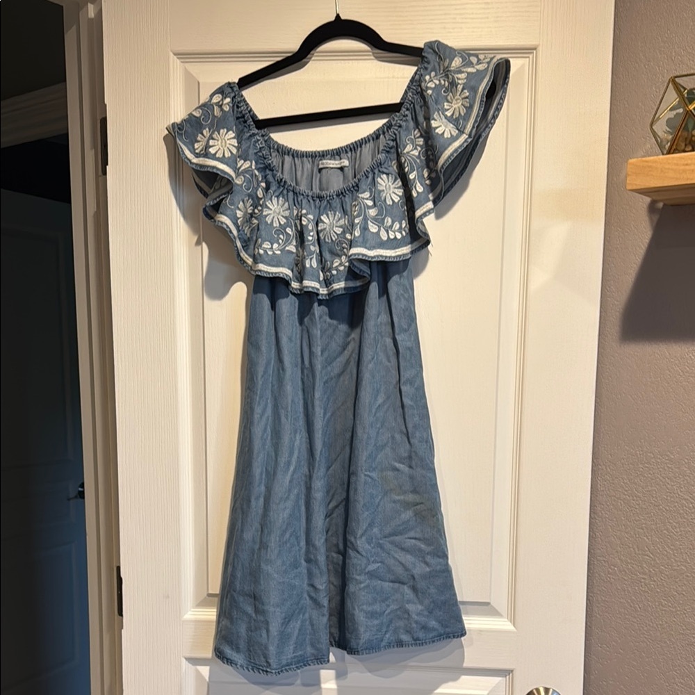 Rebecca Minkoff Blue Off-Shoulder Mini Dress